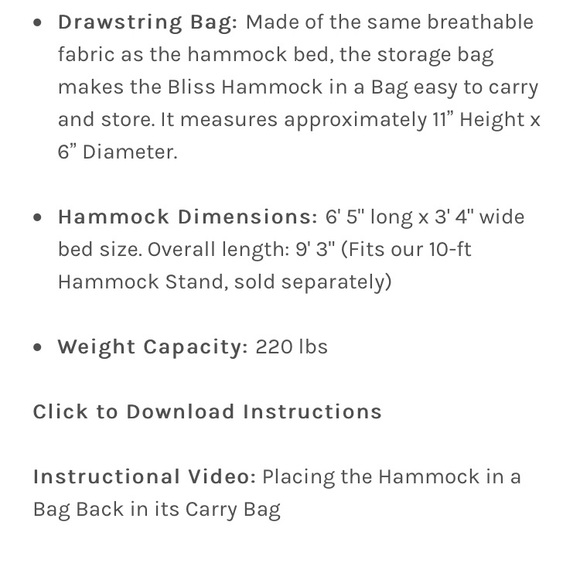 🏝 NWT Bliss Eco-Friendly Hammock in a Bag - Picture 4 of 16